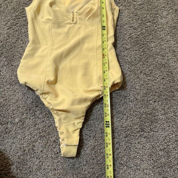 Zara Womens Metal Pastel Race Chic Luxury Piece Bodysuit Yellow Size XS 8605/318 - Picture 4 of 16